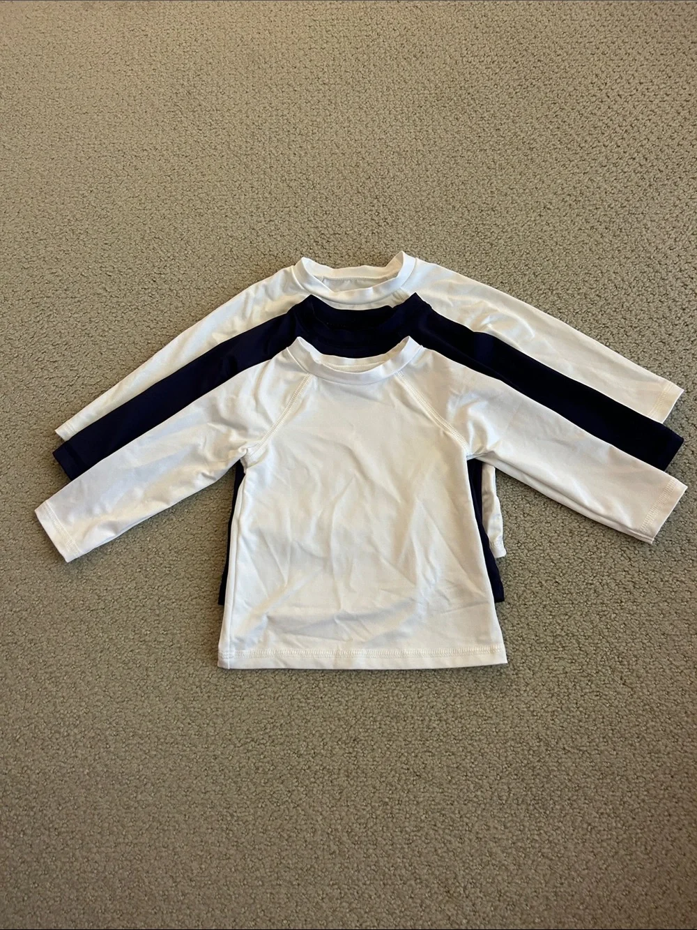 Cat & Jack Long-Sleeve Rash Guard Tops - Navy, Gray & White